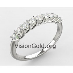 Premium Σειρέ Δαχτυλίδι Σε Λευκό Χρυσό 14 Καράτια Με Ζιργκόν