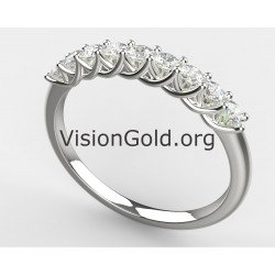 Premium Σειρέ Δαχτυλίδι Σε Λευκό Χρυσό 14 Καράτια Με Ζιργκόν