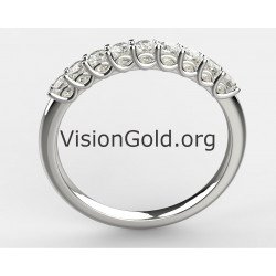 Δαχτυλίδι Λευκόχρυσο Κλασικό Σειρέ Μισόβερο 14