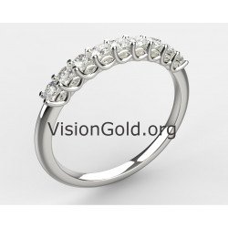 Δαχτυλίδι Λευκόχρυσο Κλασικό Σειρέ Μισόβερο 14