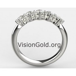 Набор колец из 14-каратного белого золота с пятью камнями - Бюджетные наборы колец - Коллекция Visiongold.Org® 0104