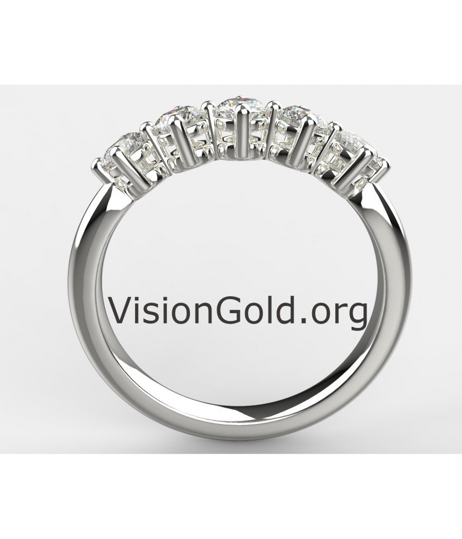 Набор колец из 14-каратного белого золота с пятью камнями - Бюджетные наборы колец - Коллекция Visiongold.Org® 0104