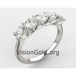 Σειρέ Δαχτυλίδι Λευκόχρυσο 14 Καρατίων Με Μεγάλες Ζιργκόν