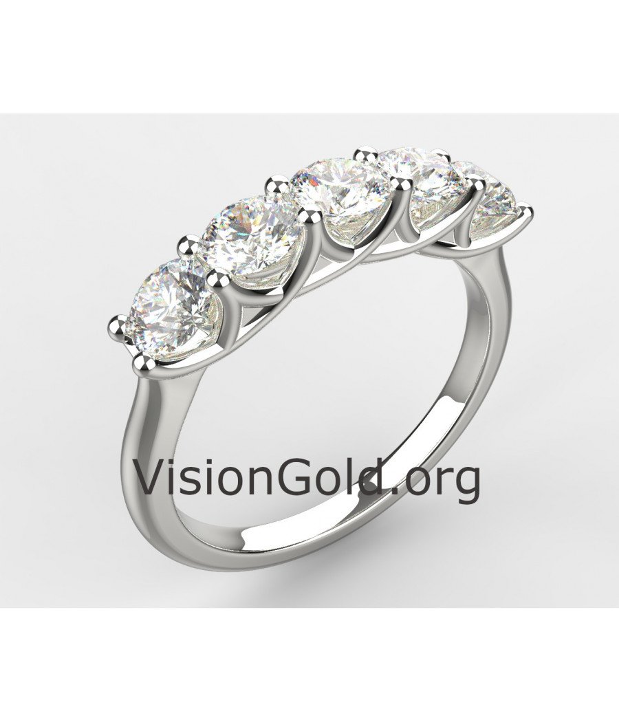 Σειρέ Δαχτυλίδι Λευκόχρυσο 14 Καρατίων Με Μεγάλες Ζιργκόν