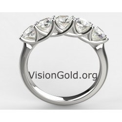 Σειρέ Δαχτυλίδι Λευκόχρυσο 14 Καρατίων Με Μεγάλες Ζιργκόν