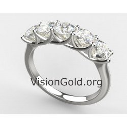 Σειρέ Δαχτυλίδι Λευκόχρυσο 14 Καρατίων Με Μεγάλες Ζιργκόν