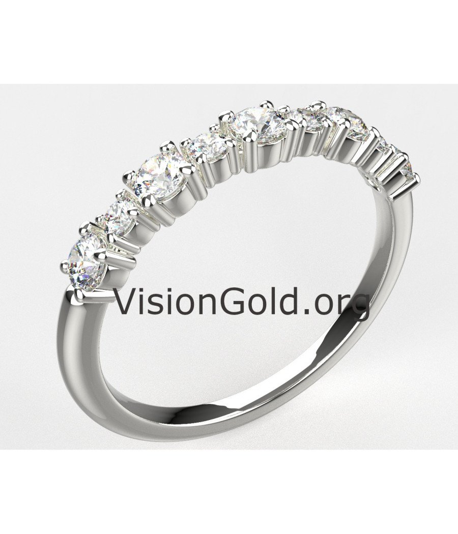 Κλασικό Σειρέ Δαχτυλίδι Σε Λευκό Χρυσό 14 Καράτια Με Ζιργκόν