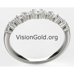 Κλασικό Σειρέ Δαχτυλίδι Σε Λευκό Χρυσό 14 Καράτια Με Ζιργκόν