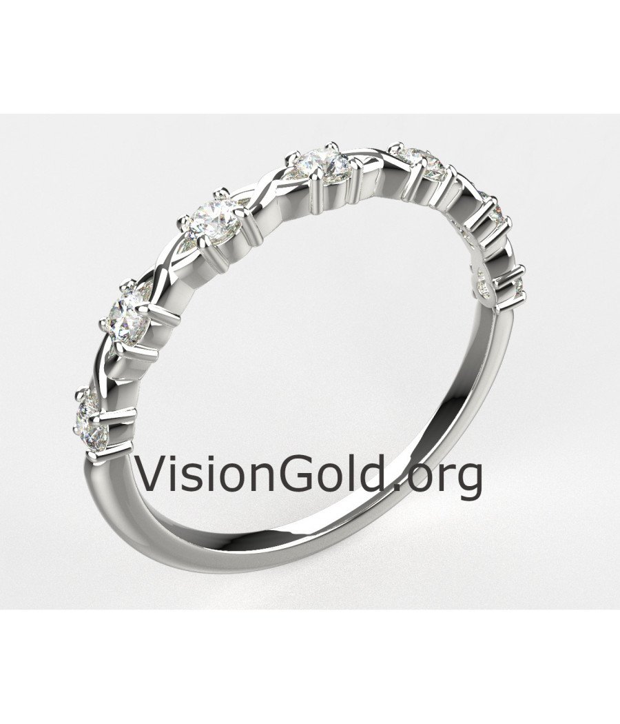 Οικονομικό Σειρέ Δαχτυλίδι Λευκόχρυσο 14 Καρατίων Με Ζιργκόν-