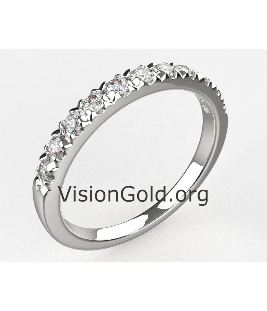 Οικονομικό Λευκόχρυσο Δαχτυλίδι Σειρέ Μισόβερο 14