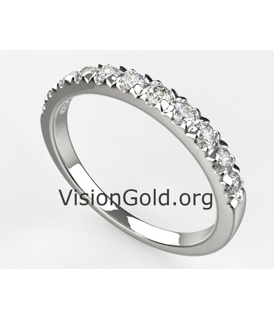 Экономичное кольцо из белого золота 585 пробы со средним кольцом Кольцо со средним кольцом Серии со средним кольцом 0111
