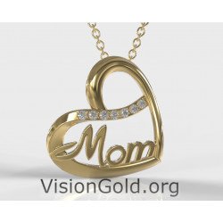 Heart Necklace For New Mom-Shop New Mom Jewelry-Mom Heart Necklace 0787