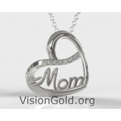 Heart Necklace For New Mom-Shop New Mom Jewelry-Mom Heart