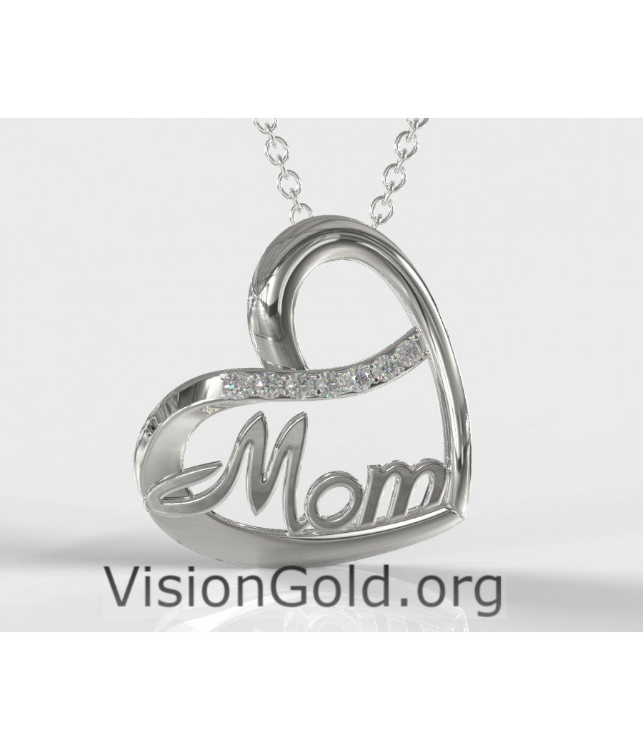 Heart Necklace For New Mom-Shop New Mom Jewelry-Mom Heart