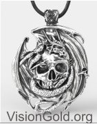 Collier tête de mort pour homme