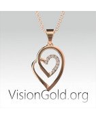 Ketting met hart ontwerp - VisionGold.org®