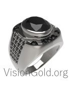 Bagues pour hommes avec diamants noirs